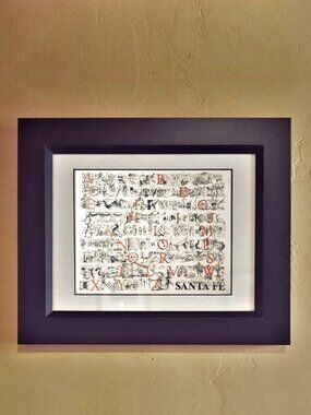 Medium Format Santa Fe Alphabet, Hand Illustrated, Hand Tinted, Numbered &Framed